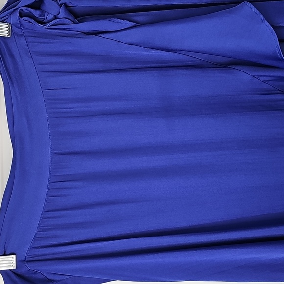 Anthropologie Elegant Blue Silky Wrap Skirt Asymmetrical Ruffle Hem Peasant - Picture 7 of 16